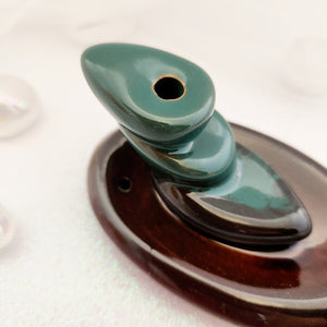 Green Pebble Backflow Incense Burner