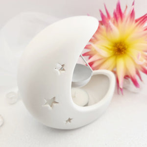 White Crescent Moon Oil Burner