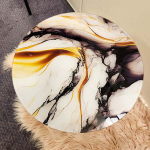 Marble Look Glass Table