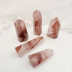 Hematoid Quartz Rose Quartz aka Sacred Heart Polished Point