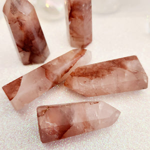 Hematoid Quartz Rose Quartz aka Sacred Heart Polished Point