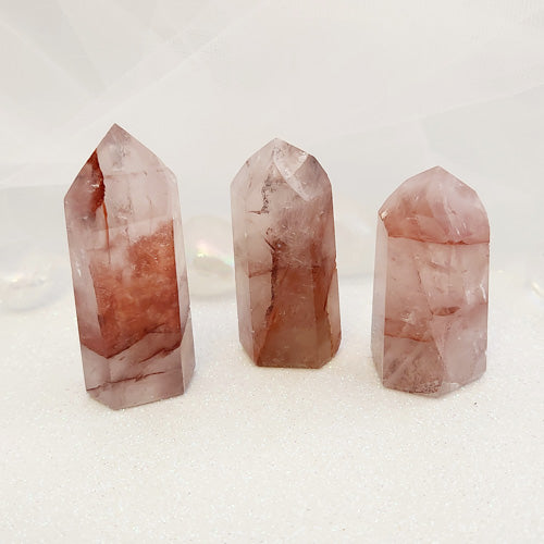 Hematoid Rose Quartz aka Sacred Heart Polished Point (assorted. approx 4.9-6.1x2.5-2.6cm)