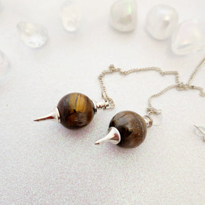 Gold Tigers Eye Ball Pendulum