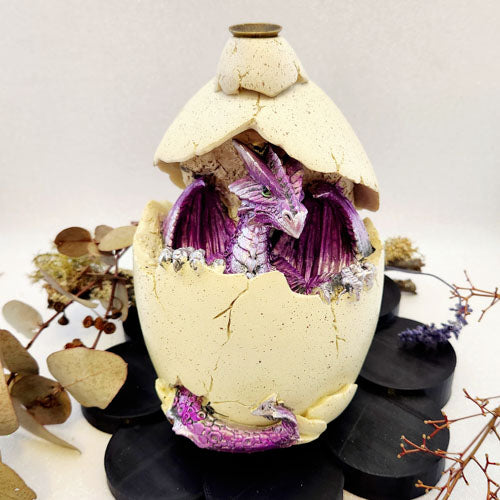 Dragon Egg LED Backflow Incense Burner (approx. 16.5 x 10.5cm. 2 x AA batteries. not included)