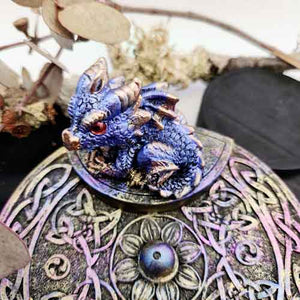 Blue Baby Dragon Celtic Incense Dish