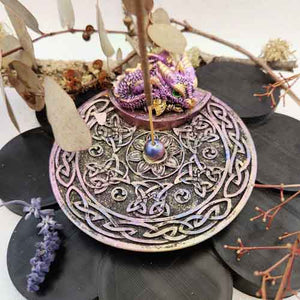 Purple Baby Dragon Celtic Incense Dish