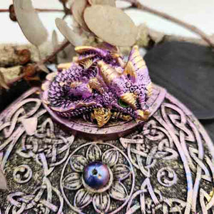 Purple Baby Dragon Celtic Incense Dish