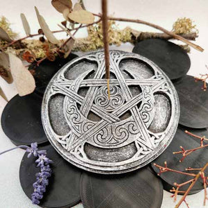 Pentagram and Crescent Incense Holder