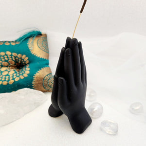 Black Namaste Hands Incense Holder
