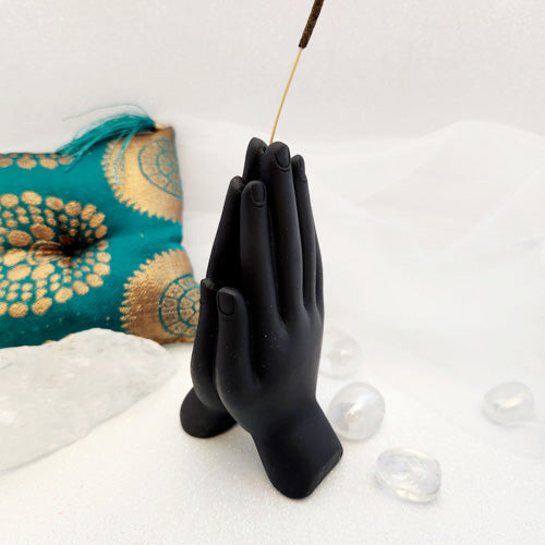 Black Namaste Hands Incense Holder (approx.7x12cm)