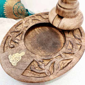 Buddha Inlay Wooden Backflow Burner