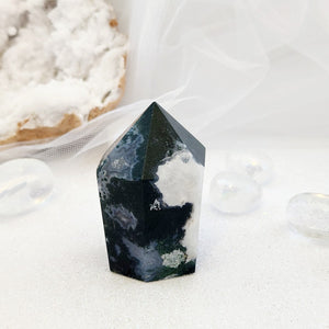 Moss Agate Polished Point