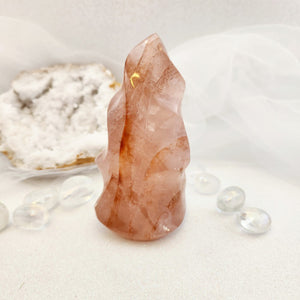 Hematoid Rose Quartz aka Sacred Heart Polished Flame