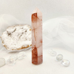 Hematoid Rose Quartz aka Sacred Heart Polished Point