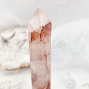 Hematoid Rose Quartz aka Sacred Heart Polished Point