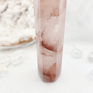 Hematoid Rose Quartz aka Sacred Heart Polished Point