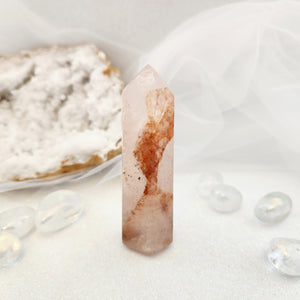 Hematoid Rose Quartz aka Sacred Heart Polished Point