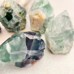 Green Fluorite Partially Polished Point