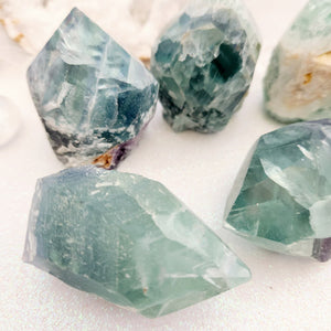 Green Fluorite Partially Polished Point