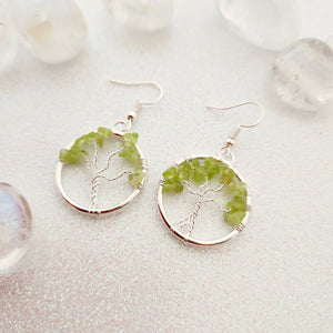 Peridot Tree of Life Earrings