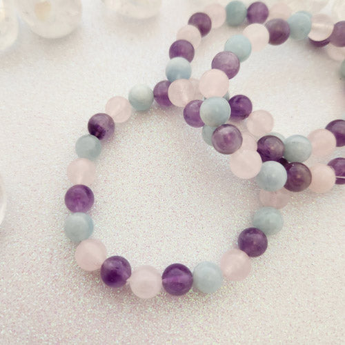 Amethyst Aquamarine & Rose Quartz Bracelet (assorted)