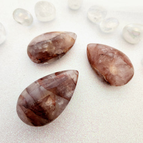 Hematoid Rose Quartz aka Sacred Heart Tear Drop (assorted. approx. 5.5-6.5x3.5-3.8cm)