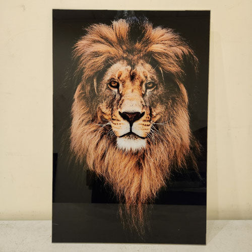 Lion Glass Wall Art (approx. 60x40cm)