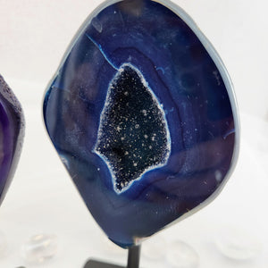 Agate Polished Geode on Metal Stand