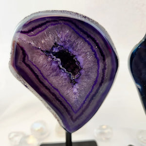 Agate Polished Geode on Metal Stand