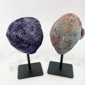 Agate Polished Geode on Metal Stand