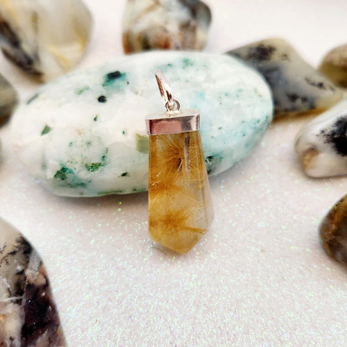 Rutilated Quartz Pendant (sterling silver)