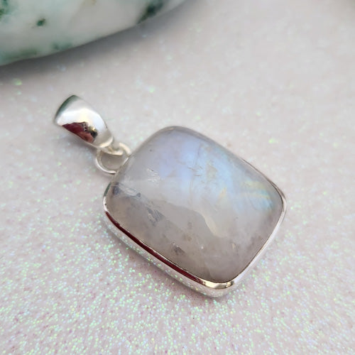 Moonstone Square Pendant (sterling silver) – Inspire Me Online