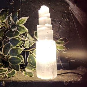 Selenite Skyline Lamp