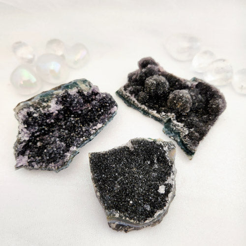 Black Amethyst Druzy Cluster (assorted. approx. 5.7-8.7x4.8-6cm)
