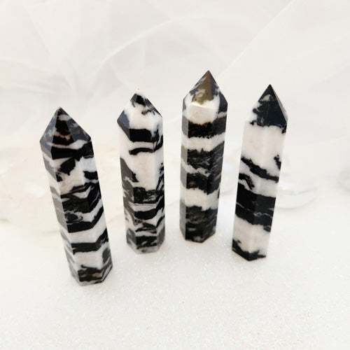 Zebra Quartz Point (assorted. approx 7.4-7.6x1.6-1.7cm)