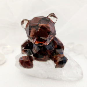 Red Tiger's Eye Chips in Resin Teddy Bear