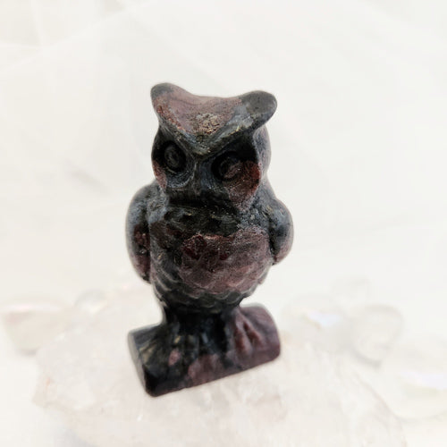 Garnet in Astrophyllite Owl (approx. 7x3.9cm)