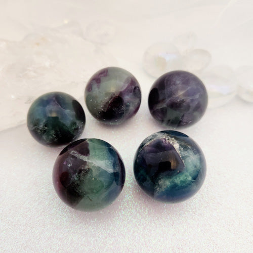 Rainbow Fluorite Sphere (assorted. approx 3-3.3cm diameter)