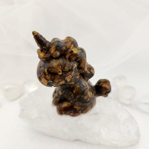 Tiger's Eye Chips in Resin Unicorn