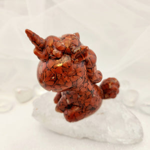 Red Jasper Chips in Resin Unicorn