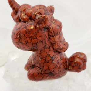 Red Jasper Chips in Resin Unicorn