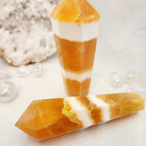 Orange Banded Calcite Point