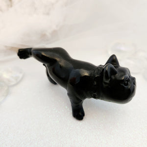 Black Obsidian Dog with Cocked Leg