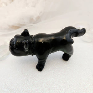 Black Obsidian Dog with Cocked Leg