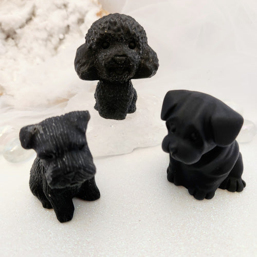 Black Obsidian Dog (assorted. approx 5.6-6.1x4-6.2cm)