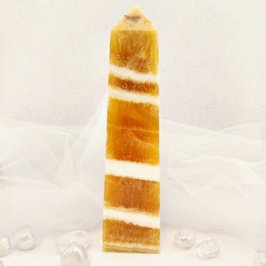 Banded Orange Calcite Obelisk