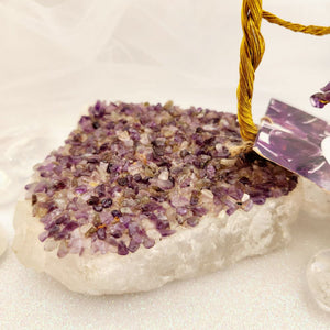 Amethyst Crystal Tree With Quartz Base