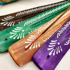 Coloured Wooden Incense Holder