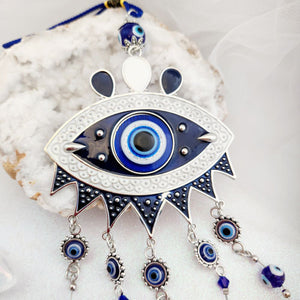 Blue Eye aka Evil Eye Hanging w. Bells & Prisms