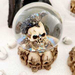 Skull Snow Globe with Assorted Animals